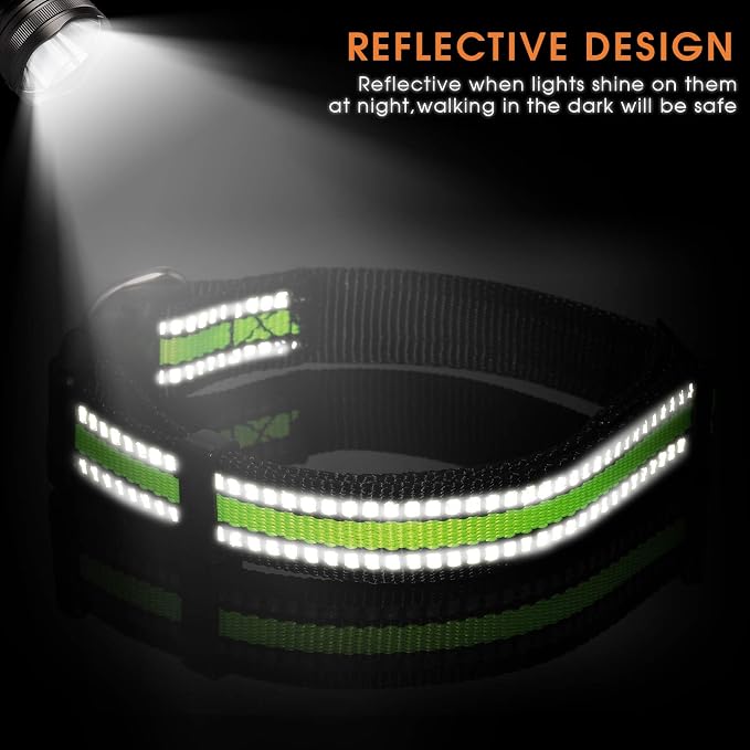 Weewooday 3 Pieces Reflective Dog Collar Nylon Adjustable Quick Release Pet - Image 3