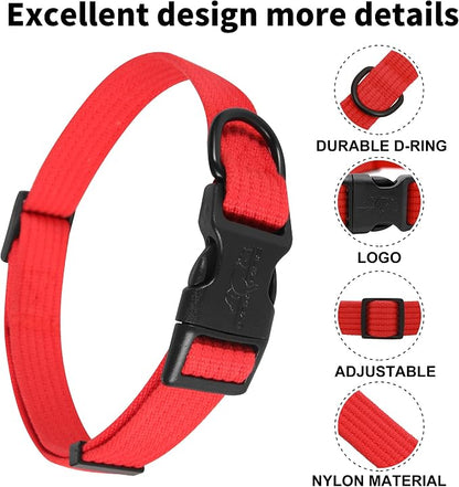 lynxking Dog Collar Soft Padded Breathable Cotton Solid Color Strong Adjustable - Image 3