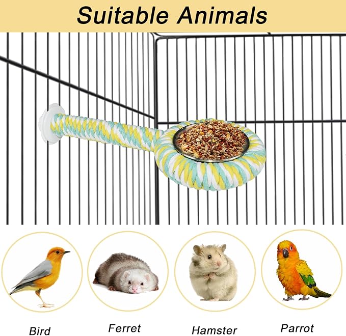 ASOCEA Bird Perch Feeding Cup, Bird Bowls - Image 7