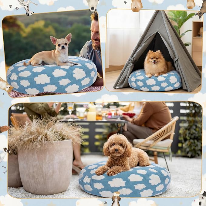 Youyole Medium Washable Round Dog Bed Cover Replacement Waterproof 30 x 30 x 10 - Image 5