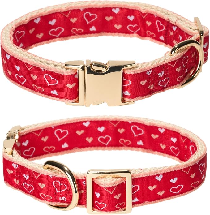 Woven Dog Collar with Metal Buckle Adjustable Jacquard Retro Dog Collars - Image 2