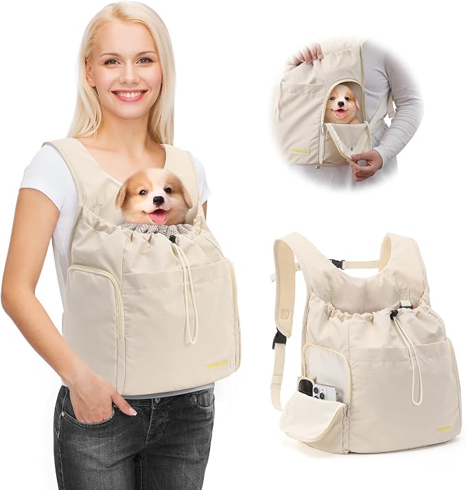 Dog Front Carrier Backpack, Adjustable Pet Dog Carrier Backpack Ventilated Mesh by JourCraf