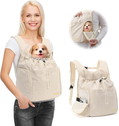 Dog Front Carrier Backpack, Adjustable Pet Dog Carrier Backpack Ventilated Mesh by JourCraf