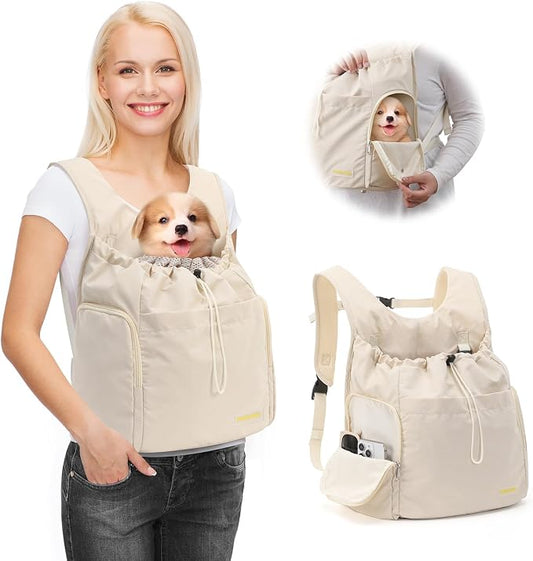Dog Front Carrier Backpack, Adjustable Pet Dog Carrier Backpack Ventilated Mesh by JourCraf