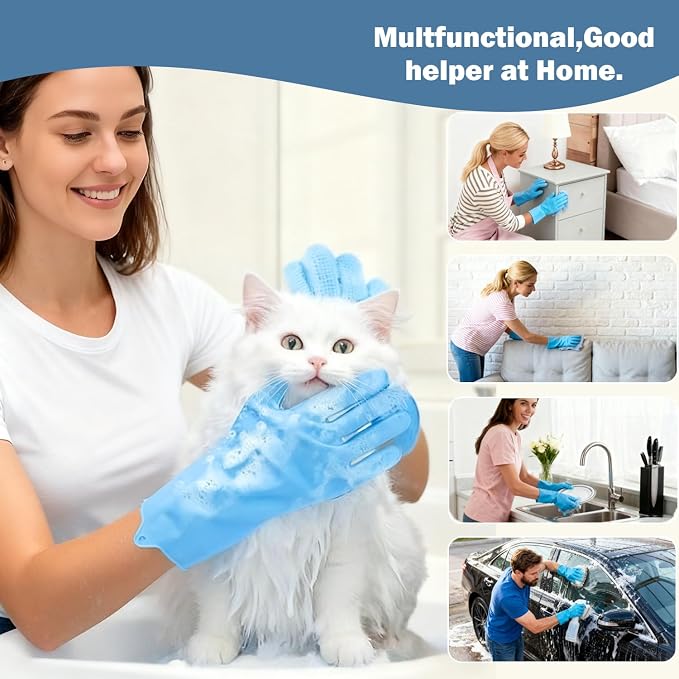 Pet Grooming Gloves Bite-Resistant Pet Bathing Gloves - Image 5