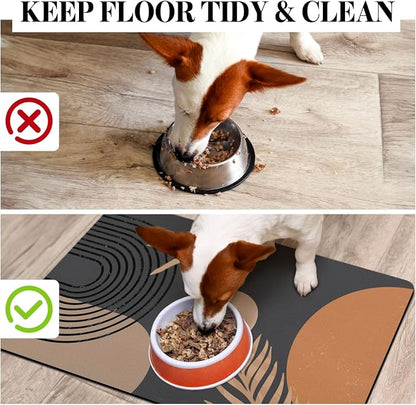 Dog Food Mats for Floors, Absorbent Dog Bowl Mat for Food and Water Dispenser - Image 3