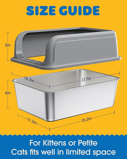 2-Pack Stainless Steel Cat Litter Box - Image 6