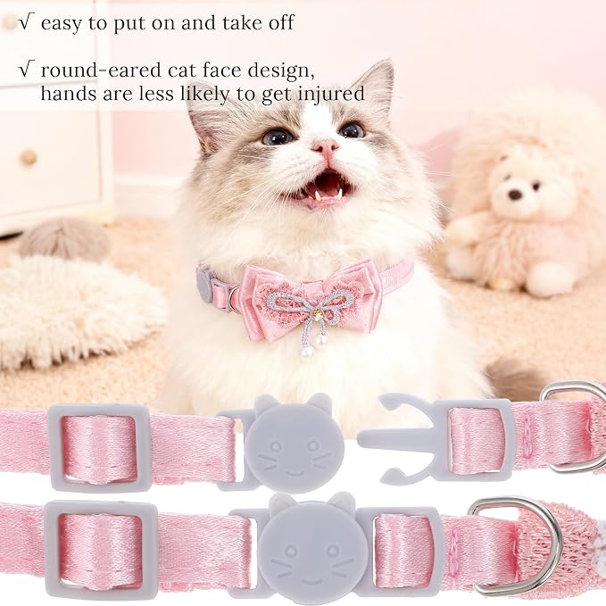 Jeffdad 4 PCS Cute Pearl Cat Collar - Image 4