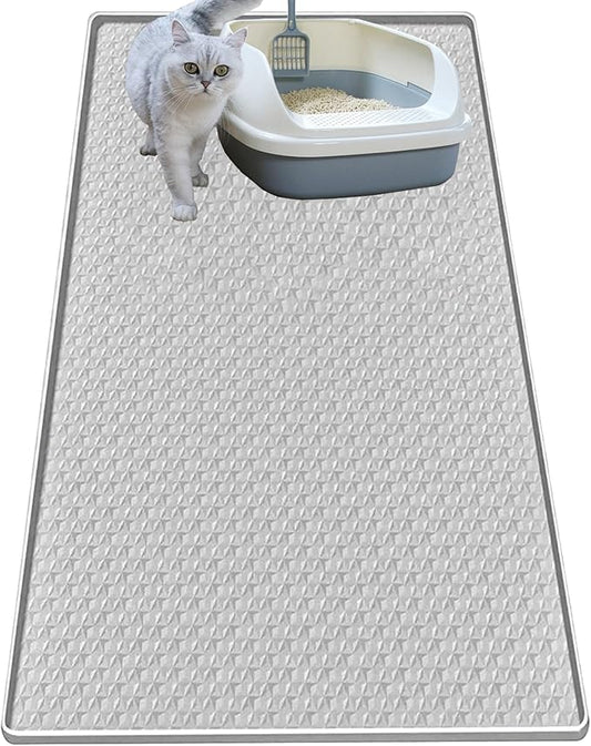 Cat Litter Mat for Litter Box, Silicone Large Cat Litter Trapping Mat by Jacooxi