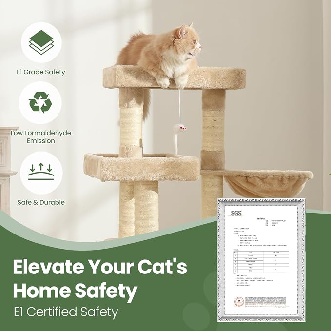 Cat Tree, 50.31-Inch Cat Tower for Indoor Cats, Cat House - Image 7