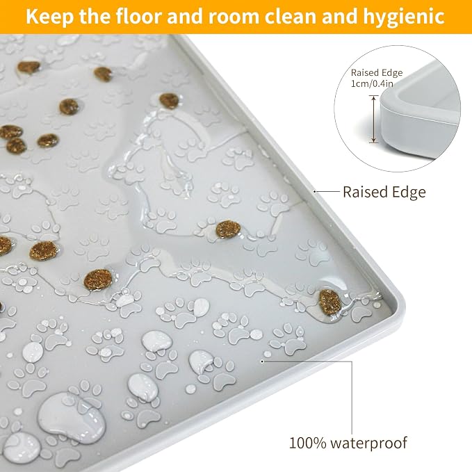 Ptlom Dog Food Mat Anti-Slip Pet Bowl Mats - Image 4