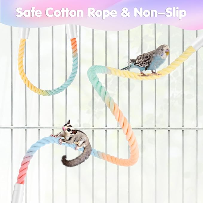 Bird Perch Rope, Interactive Birds Cage Accessories - Image 4