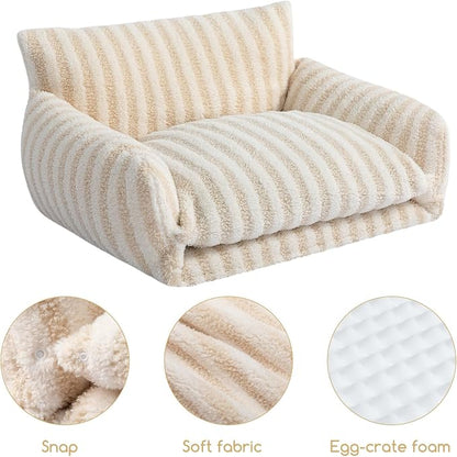 Hollypet Cat Bed Fluffy Plush Mutifuctional Double-Layer Soft Pet Couch - Image 5