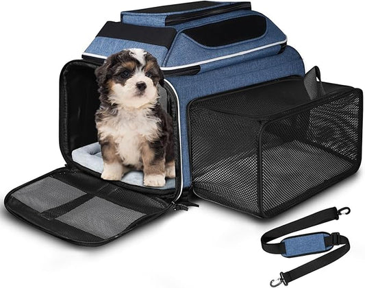 Petskd Top and Side Expandable Pet Carrier 18x11x11 Inches Delta United Airline by Petskd