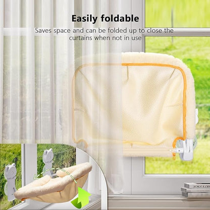 Cat Window Perch Cordless, Foldable & Stable Cat Beds- Breathable Cat Window - Image 4