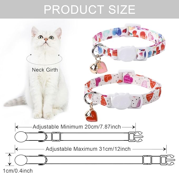Lionet Paws 2pcs Pack Valentine's Day Cotton Cat Collar - Image 6