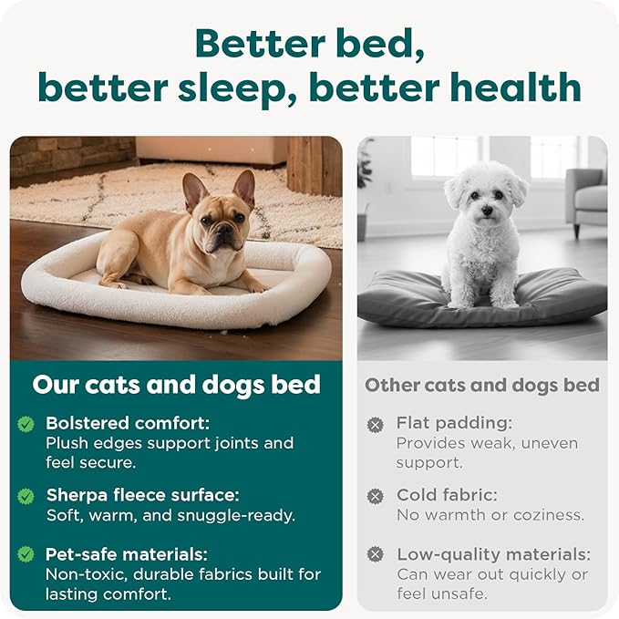 FurHaven Dog Bed for Small Dogs & Cats, Bolster Crate Pad - Image 7