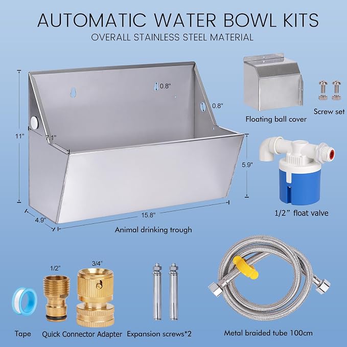 Automatic Water Dispenser for Dog, 2.1 Gallon Dog Water Bowl Dispenser for - Image 3