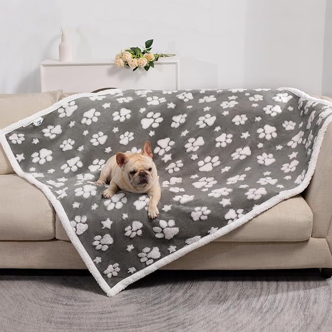 Waterproof Blanket for Dog Cat or Adult, Cute 3D Textured Paw Dog Blanket for - Image 6