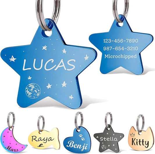Anavia Small Size Dog Cat ID Tags, Small/XS Personalized Color Plated Stainless by Anavia