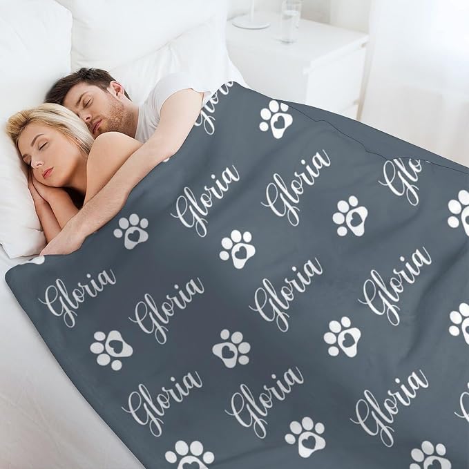 Personalized Paw Print Dog Blanket - Image 5