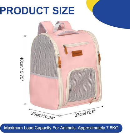 Pet Backpack Carrier, Portable and Ventilated, Oxford Cloth, Dogs Cats and - Image 2