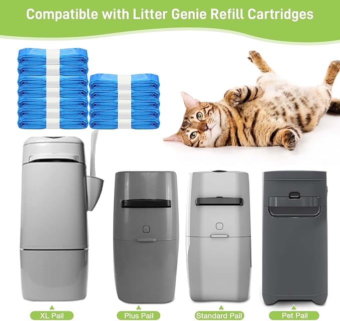 12 Pack Cat Litter Refill Bags, 100% Odor Lock Litter Refills Compatible - Image 2