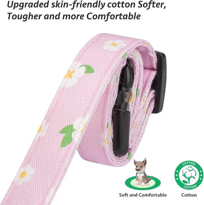 Cotton Handmade Dog Collar Cute and Distinctive Patterns Purple Flower - Image 4
