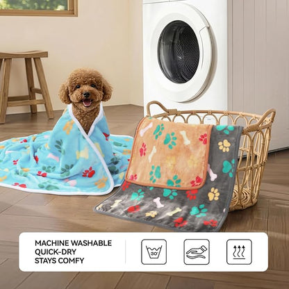 LINENLUX 1 Pack 3 Blankets Super Soft Fluffy Premium Fleece Dog Blankets - Image 4