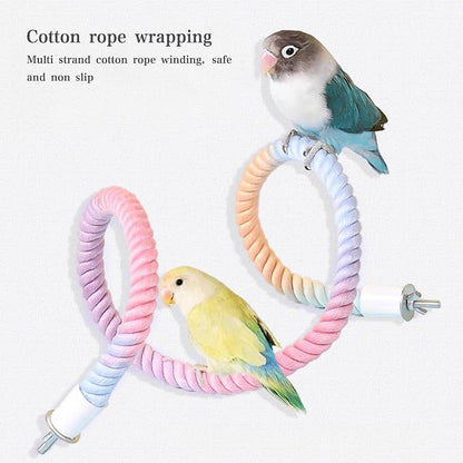 3pcs Gradient Colorful Bird Rope Perch Stand, Bird Cage Climbing Rope Toys - Image 6