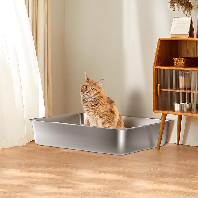 Stainless Steel Litter Box, Extra Large Metal Litterbox - Image 5