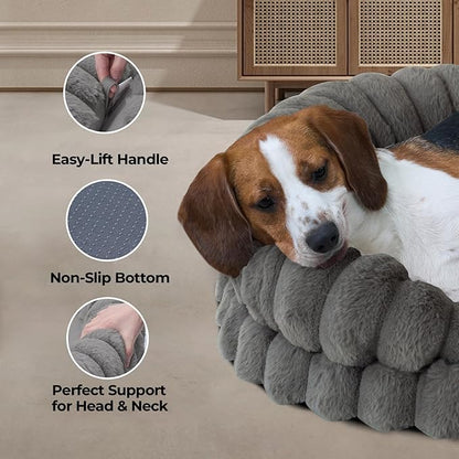 BALANCE Calming Dog Bed for Medium Sized Dogs, 30 Inches Oval Washable Pet Bed - Image 4