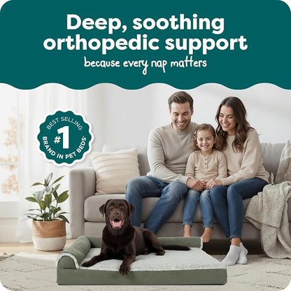 FurHaven Orthopedic Dog Bed for Large Dogs, L-Shaped Chaise Mattress - Image 2