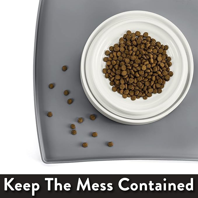 CatGuru Cat Food Mat, Small & Large Pet Food Mat, 100% Waterproof Cat Placemat - Image 5