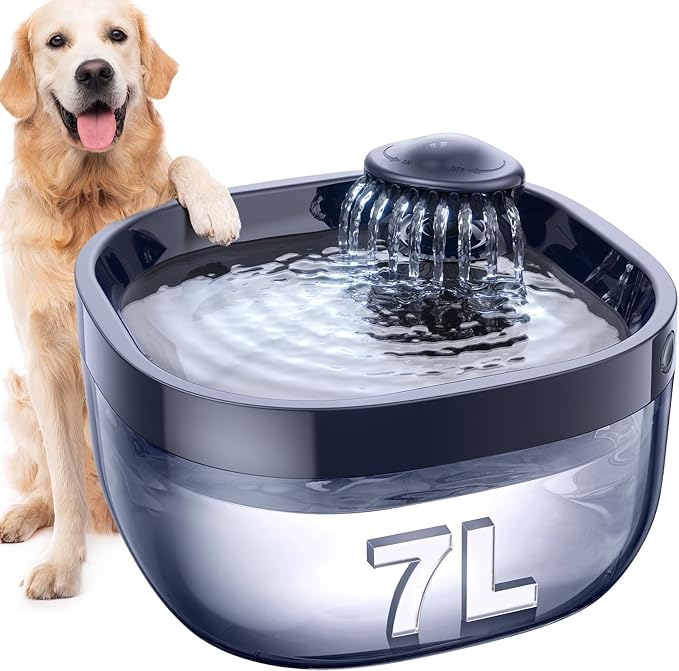 7L/1.8Gal Dog Water Fountain for Large Dog, FEELNEEDY Dog Water Bowl Dispenser by FEELNEEDY