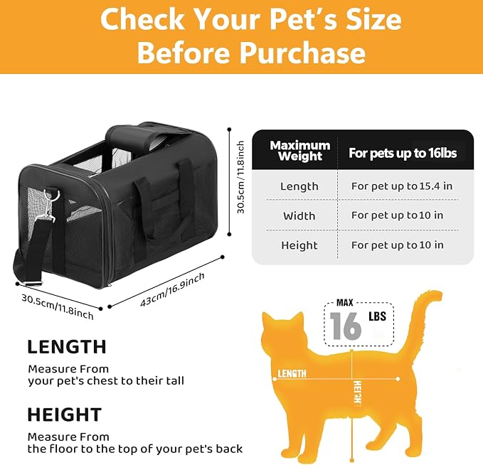 Simple Deluxe Airline-Approved Cat Carrier, Soft-Sided Pet Carrier - Image 2