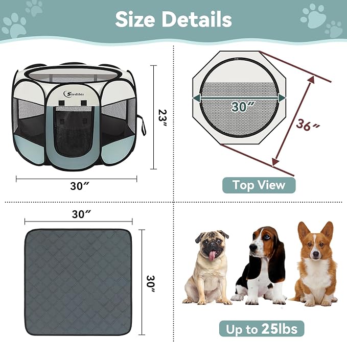 Medium Dog Cat Playpen, Puppy Pet Playpen Indoor - Image 3