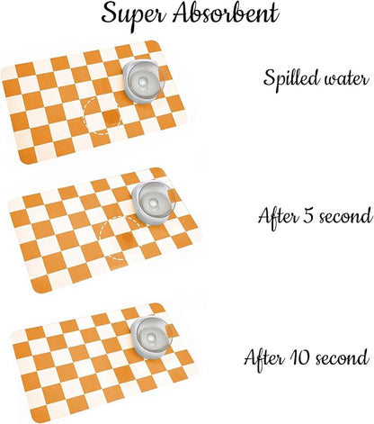 Ralxion Checkered Dog Feeding Mat, Absorbent Mats - Image 3