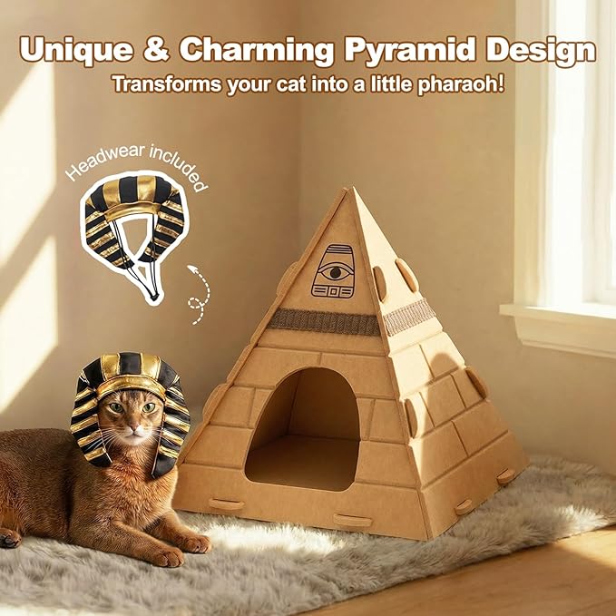 Cat House for Indoor Cats, Scratch-Resistant Cat Cave, Felt Cat Hideaway - Image 6