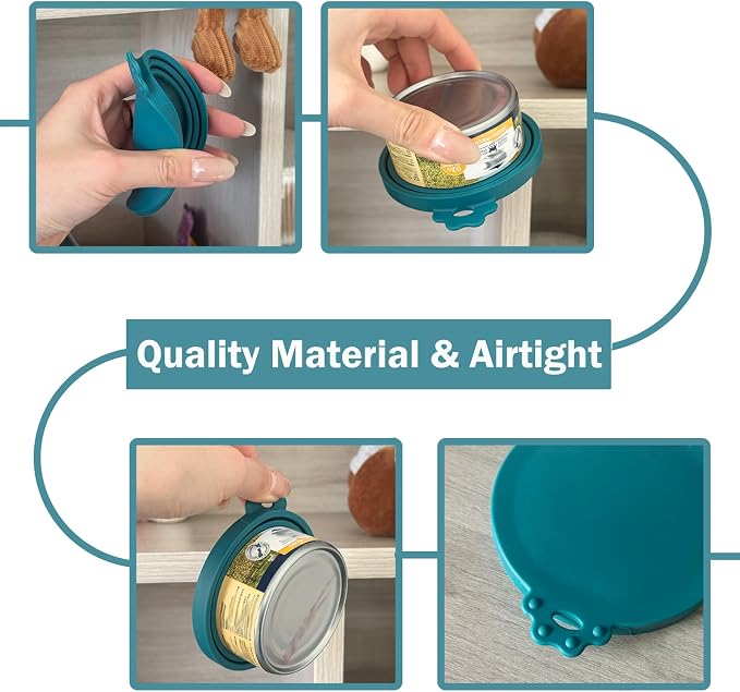 Pet Can Opener & 3 Pcs Cat Food Can Lids | Universal BPA Free Silicone Covers & - Image 3