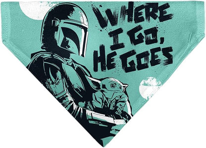 Star Wars Pet Bandana Star Wars Madalorian and Grogu Where He Goes I Go Pose by Buckle-Down