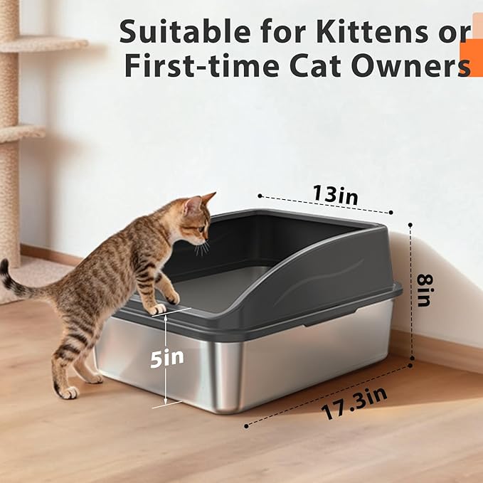Stainless Steel Litter Box | Metal Kitty Litter Box - Image 5