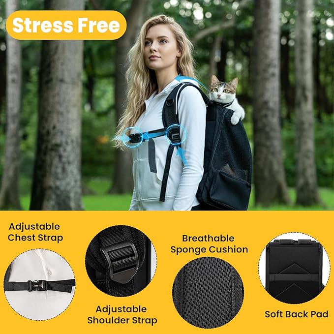 Cat Backpack Carrier for Small Dogs and Cats Fit Up to 15 Lbs, Small Dog - Image 4