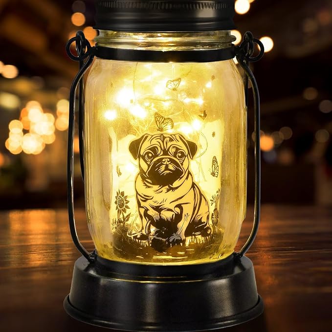 kyoryuger Pug Dog Gifts for Women/Men Pug Dog Solar Lanterns Mom Birthday Gift - Image 8