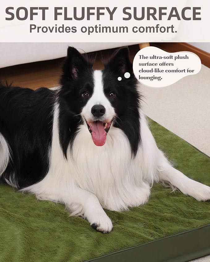 KSIIA Orthopedic Dog Bed Crate Waterproof Pet Mats - Image 3