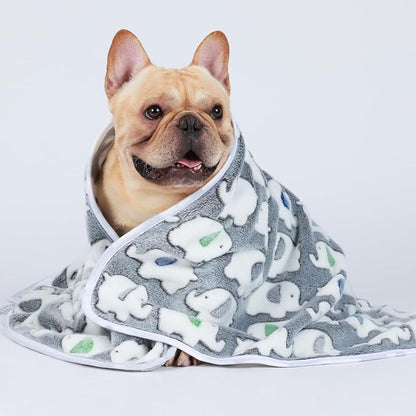 1 Pack 3 Blankets Super Soft Fluffy Premium Cute Elephant Pattern Pet Blanket - Image 5