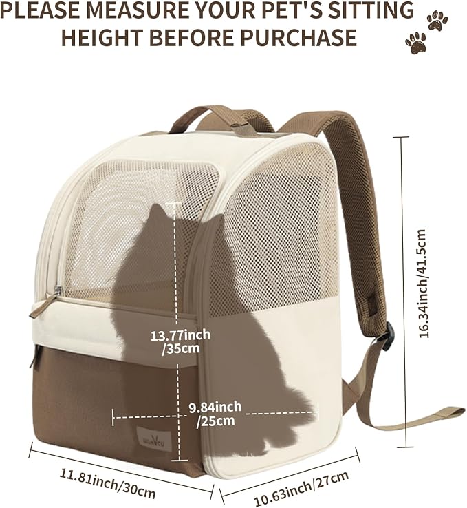 Cat Carrier Backpack, Steel Wire Frame More Stable, 600D Wear-Resistant Oxford - Image 4