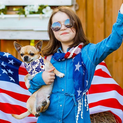 4th of July Dog Bandanas, 2 Pack Reversible USA Patriotic Bandana - Image 6