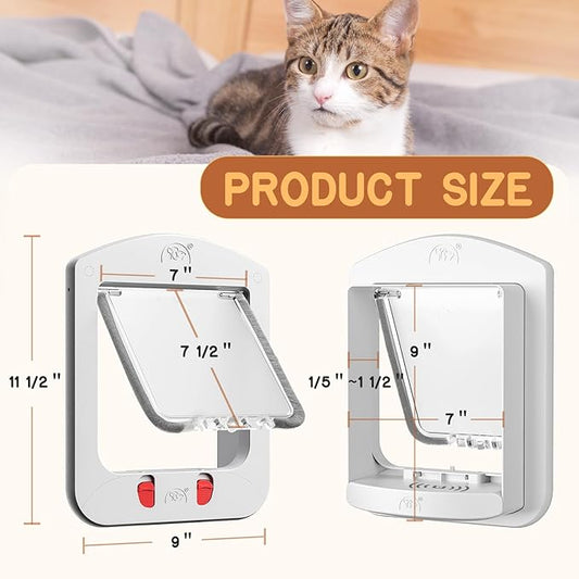 HIDROSIL Cat Door with Magnetic Keys, Suitable Interior/Exterior Door with - Image 2