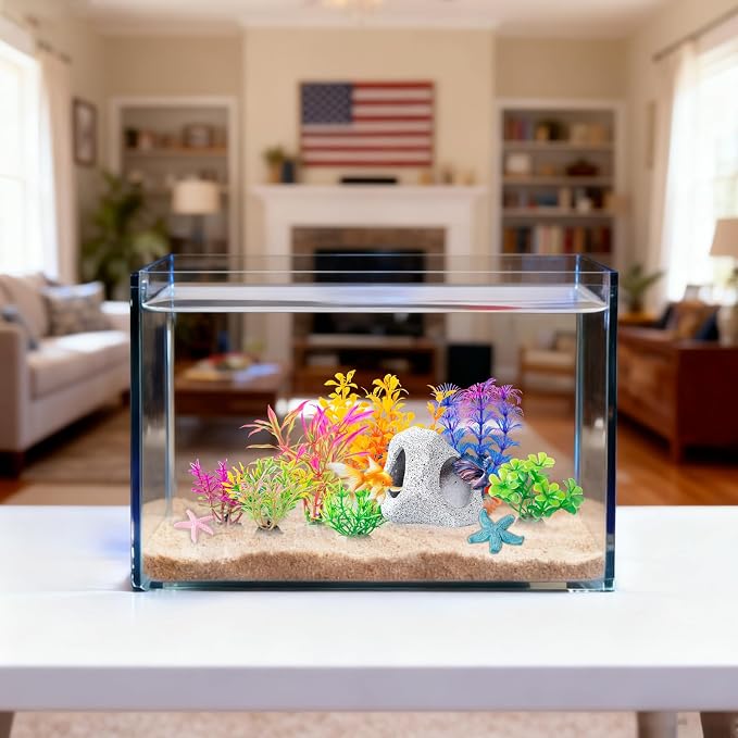 COMSUN 12 PCS Aquarium Decoration Cave Set, Ceramic Fish Tank Hideaway Rock - Image 6